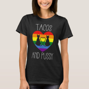 Lesbian Pride Gay Pride Stuff Cats And Tacos Lover T-Shirt
