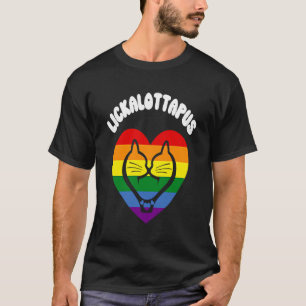 Lesbian Pride Gay Pride Stuff Gay Cat Lickalottapu T-Shirt