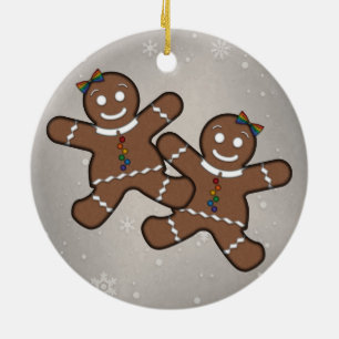 Lesbian Pride Gingerbread Women Ceramic Tree Decoration