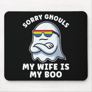 Lesbian Pride Halloween Ghost Women My Wife Is My Mouse Pad