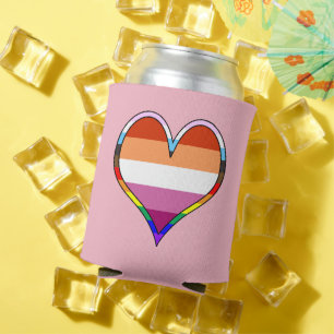 Lesbian Pride Heart Can Cooler