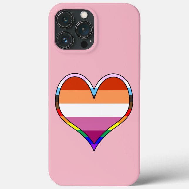 Lesbian Pride Heart Case-Mate iPhone Case (Back)