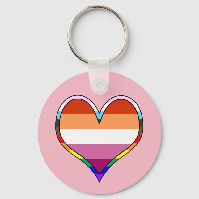 Lesbian Pride Heart Keychain (Front)