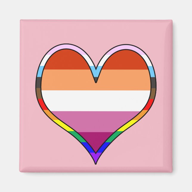 Lesbian Pride Heart Magnet (Front)