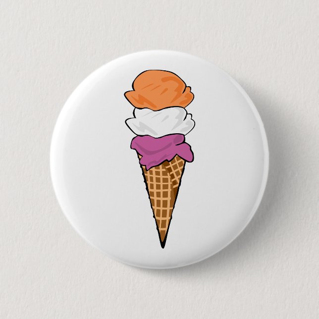 Lesbian Pride Ice Cream 6 Cm Round Badge (Front)