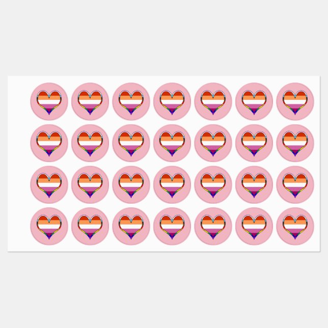 Lesbian Pride Labels (Sheet)