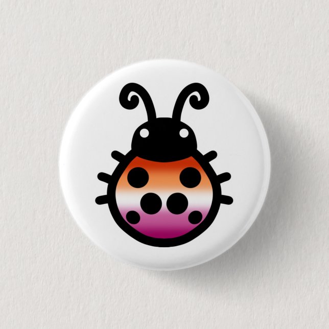 Lesbian Pride Ladybug Pin Badge (Front)