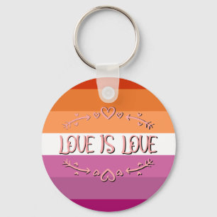Lesbian Pride Month Love is Love Keychain