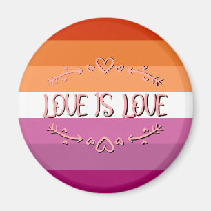 Lesbian Pride Month Love is Love Magnet