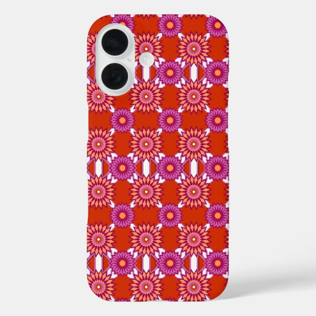 Lesbian pride / orange mirror flower pattern Case-Mate iPhone case (Back)