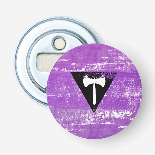 Lesbian Pride Paint (Labrys) Bottle Opener (Front)