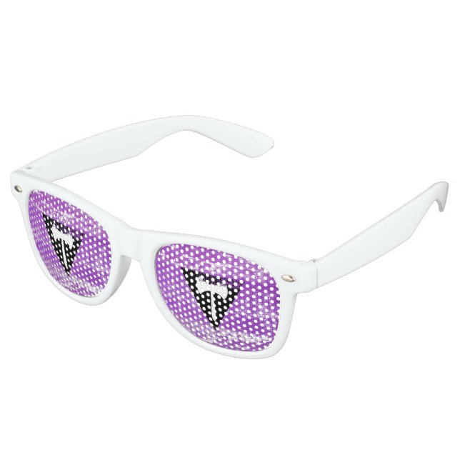 Lesbian Pride Paint (Labrys) Retro Sunglasses (Angled)