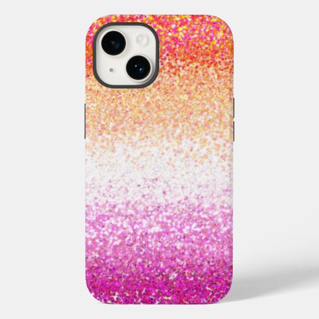 Lesbian Pride Pink Glitter Gradient Sparkle  Case-Mate iPhone Case (Back)