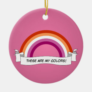 Lesbian pride pride rainbow ceramic ornament