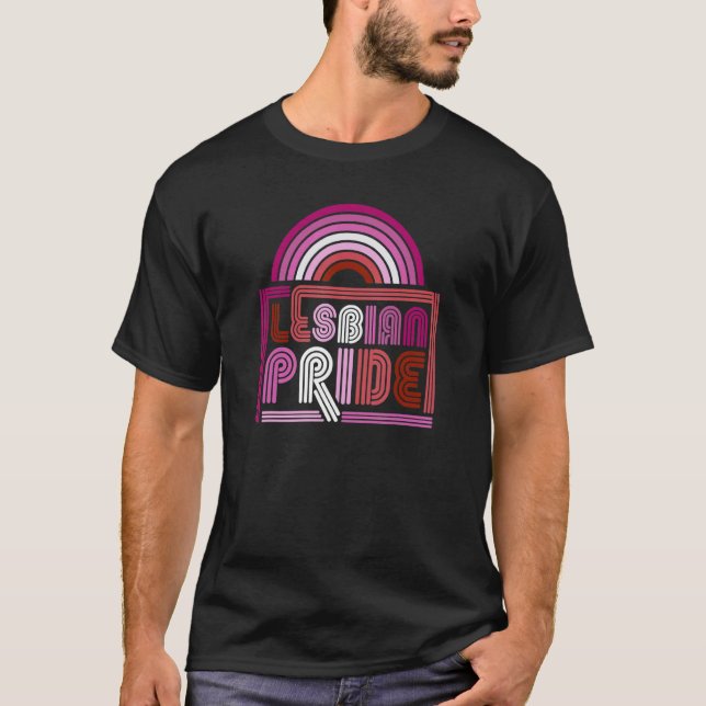 Lesbian Pride Rainbow Retro Gay Lgbtq Pride Flag A T-Shirt (Front)