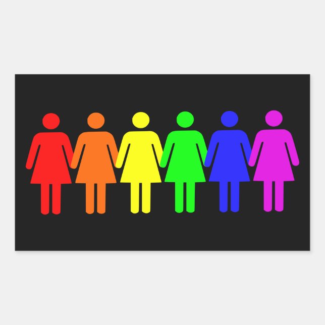 Lesbian Pride Rectangular Sticker (Front)