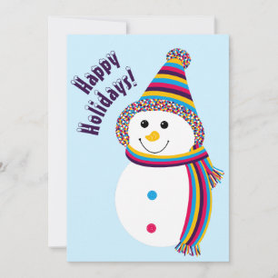 Lesbian Pride Snowman Snowperson Happy Holidays Holiday Card