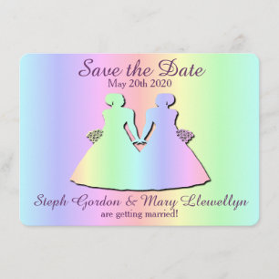 Lesbian Pride Wedding Save the Date Card