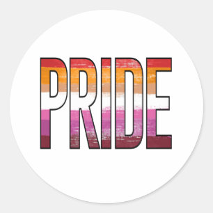 Lesbian Pride Word Classic Round Sticker