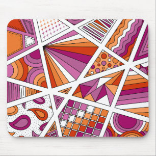 Lesbian Pride Zen Doodle Abstract Modern Pink Mouse Pad