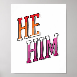 Lesbian Pronouns He Him Poster