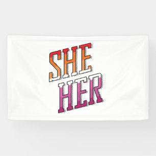 Lesbian Pronouns She Her Banner