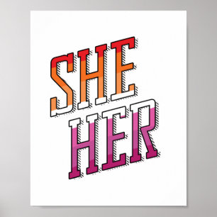 Lesbian Pronouns She Her Poster
