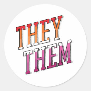 Lesbian Pronouns They Them Classic Round Sticker