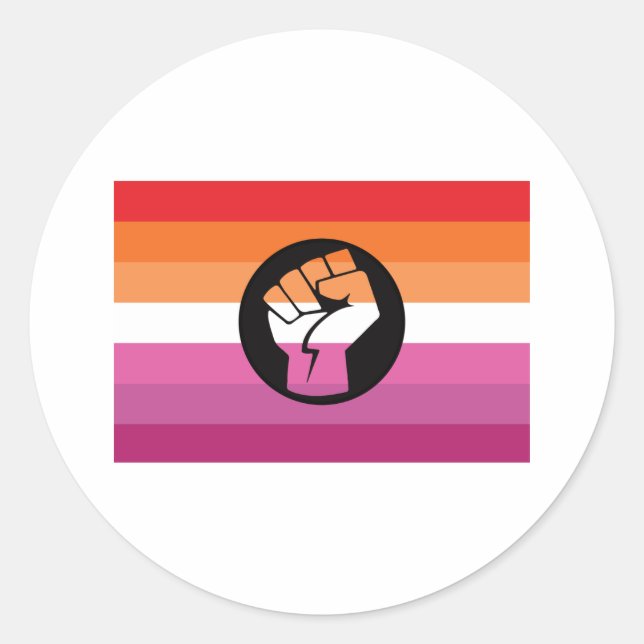 Lesbian Protest Flag Classic Round Sticker (Front)