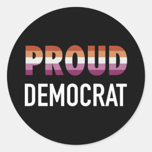 Lesbian Proud Democrat Classic Round Sticker