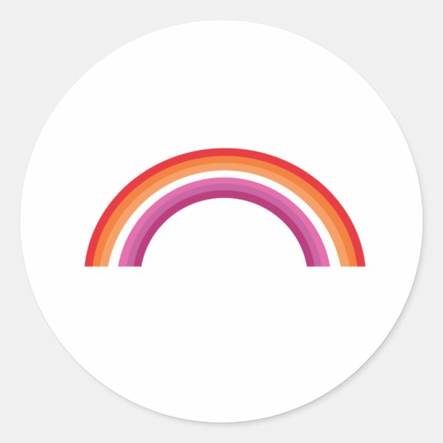 Lesbian Rainbow Sunset Classic Round Sticker (Front)