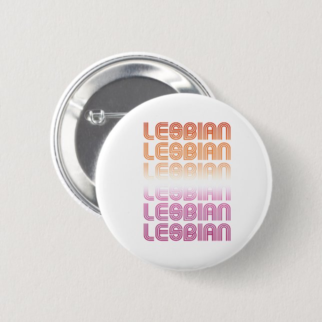 Lesbian Retro Pattern Design 6 Cm Round Badge (Front & Back)