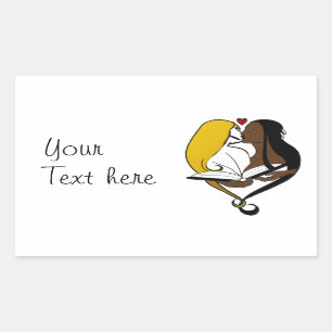 Lesbian Romance Your Text Here Rectangular Sticker