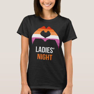 Lesbian Saying Ladies Night Lesbian Flag T-Shirt