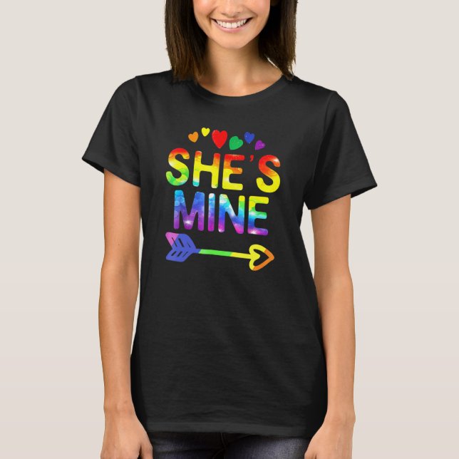 Lesbian She's Mine Couples Matching I'm Hers Lgbt  T-Shirt (Front)