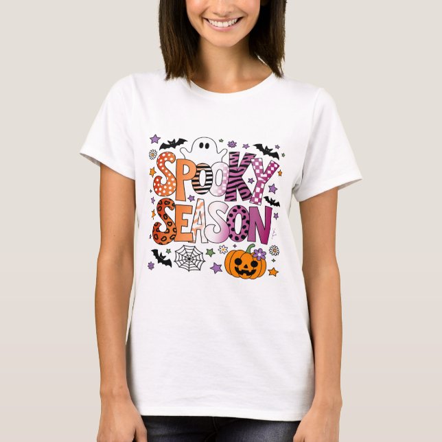 Lesbian Spooky Season Halloween T-Shirt (Front)