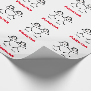Lesbian Stickmen Wedding Gift Wrap