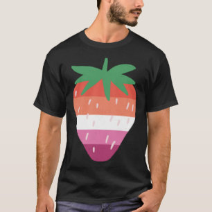 Lesbian Strawberry LGBTQ Pink Pride Flag Cottageco T-Shirt