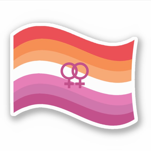 Lesbian Sunset Love Pride Wavy Flag (Front)