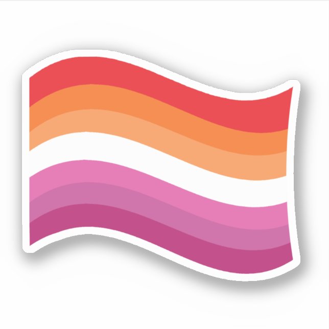 Lesbian Sunset Pride Wavy Flag (Front)