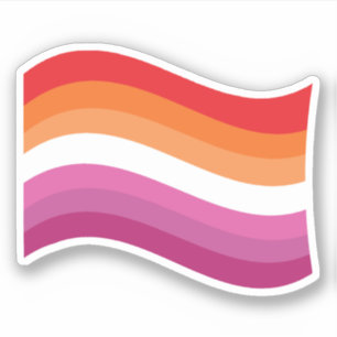Lesbian Sunset Pride Wavy Flag