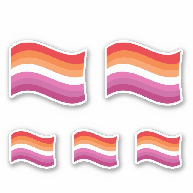 Lesbian Sunset Pride Wavy Flag (Front)