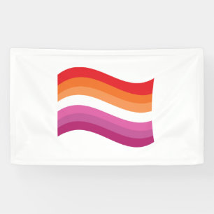 Lesbian Sunset Pride Wavy Flag Banner
