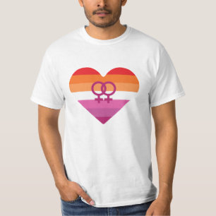 Lesbian Sunset WLW Heart T-Shirt
