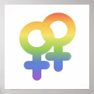Lesbian Symbol Pride LGBTQ Rainbow Festival Month Poster