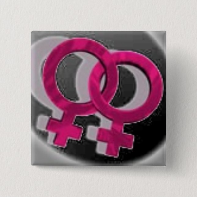 Lesbian Symbols Black 15 Cm Square Badge (Front)