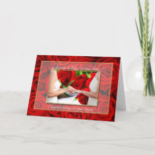 Lesbian Union Congratulations - Red Rose Theme Card