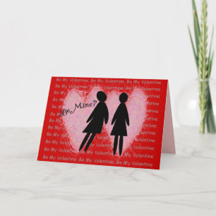 Lesbian Valentine Cards & Gifts "Be Mine?"