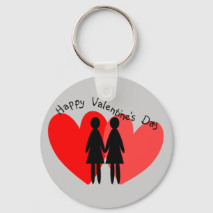 Lesbian Valentine Cards & Gifts Key Ring