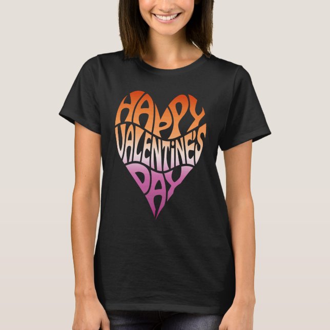 Lesbian Valentine's Day Subtle LGBT LGBTQ Gay Prid T-Shirt (Front)